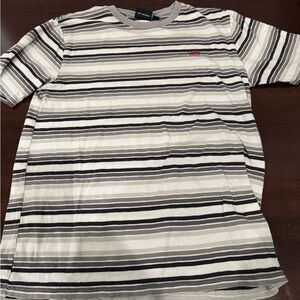 Vans Boy’s Striped Crew Tee - Black/Gray/White - XL